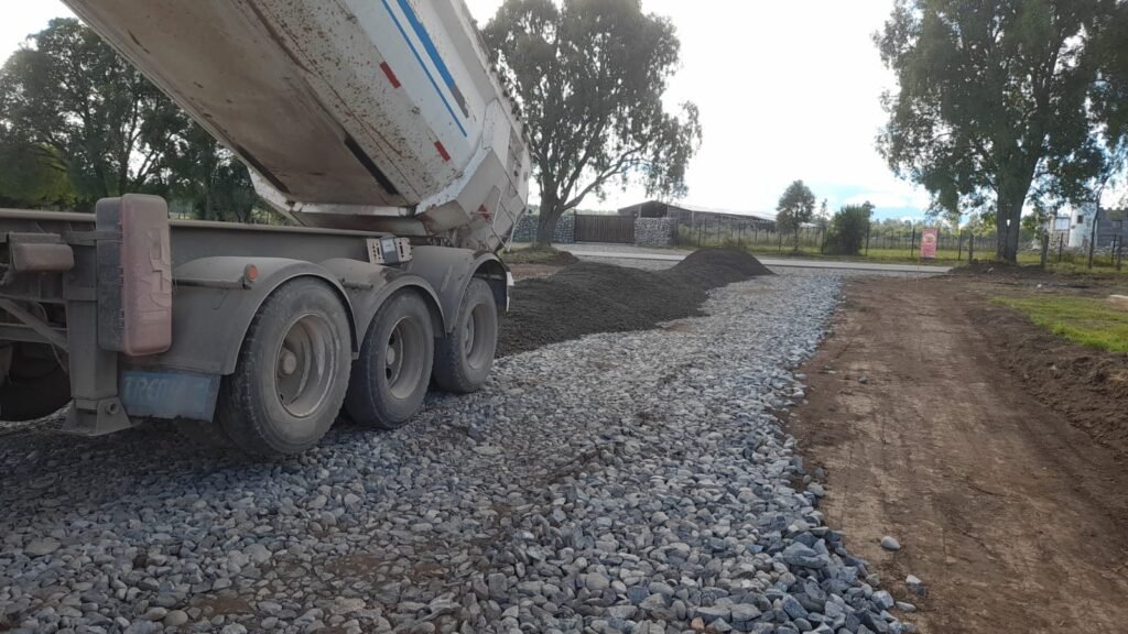 descarga de material